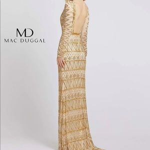 Stunning Mac Duggal fully beaded gown size 6 “Aztec”
